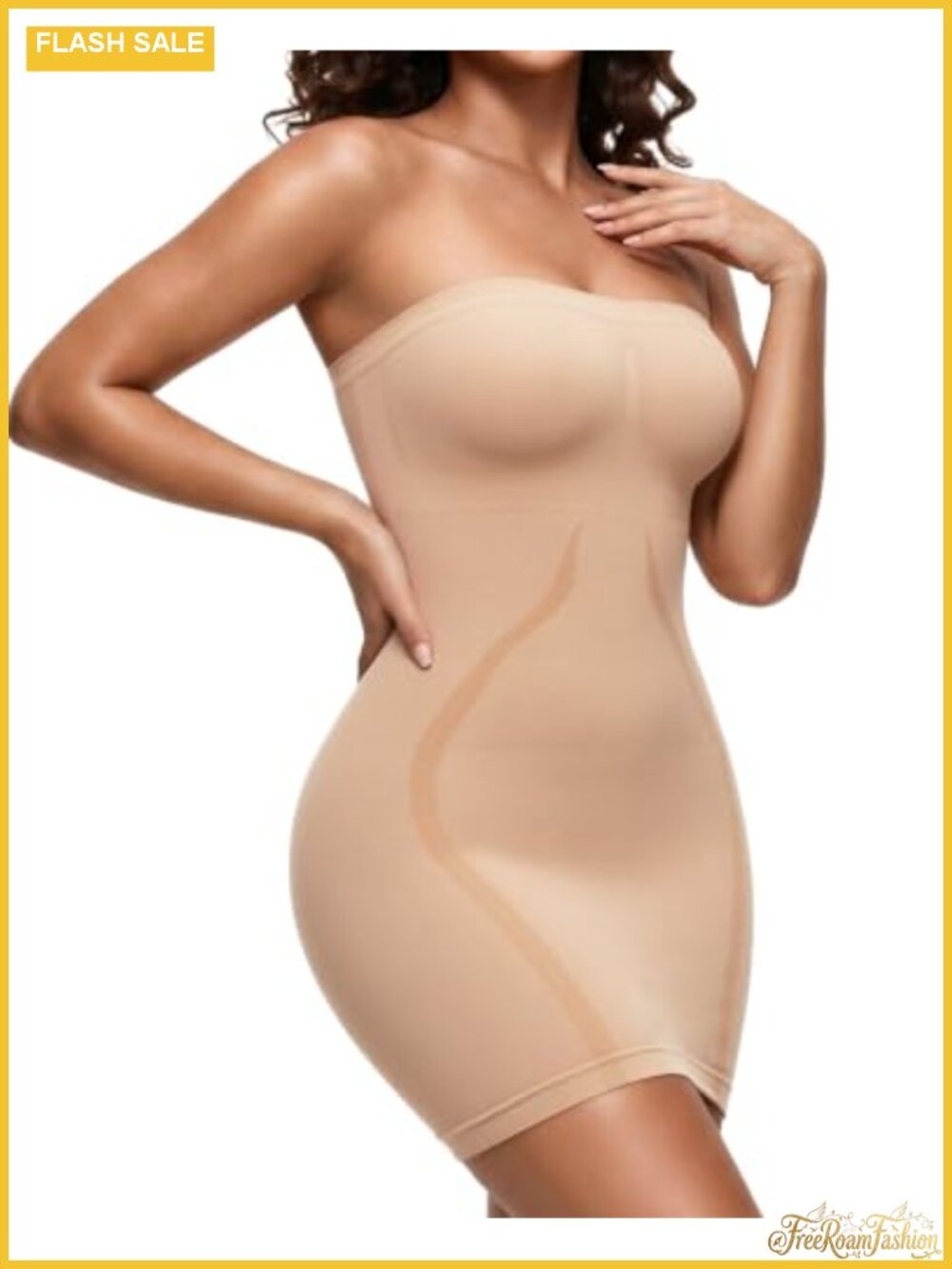 Strapless Shapewear Dress Tummy Control Body Shaper Slip Seamless Invisible